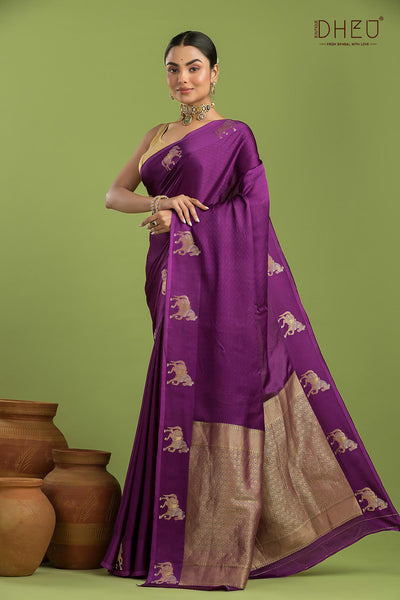 Designer Mashru Benarasi Silk Saree