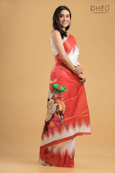 Digital Printed Silk Saree