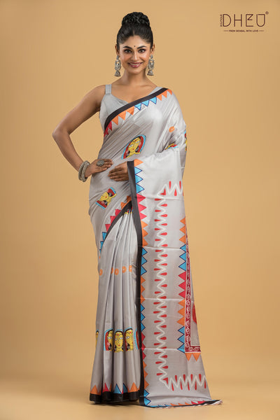 Digital Printed Silk Saree