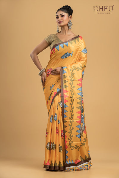 Digital Printed Silk Saree
