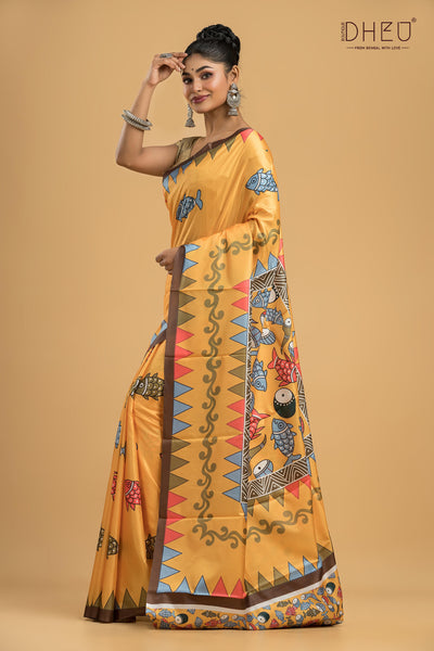 Digital Printed Silk Saree