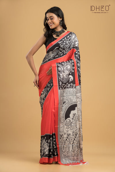 Digital Printed Silk Saree
