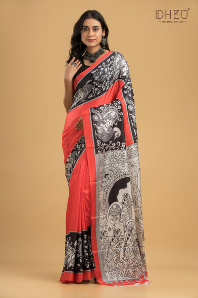 Digital Printed Silk Saree