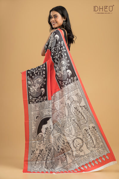 Digital Printed Silk Saree
