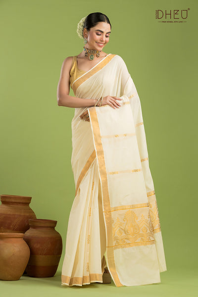 Exclusive Kerala Cotton Saree