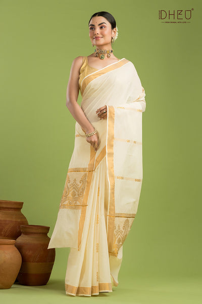 Exclusive Kerala Cotton Saree