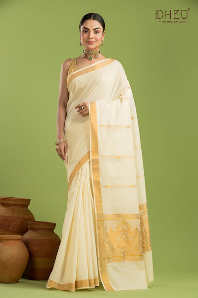 Exclusive Kerala Cotton Saree