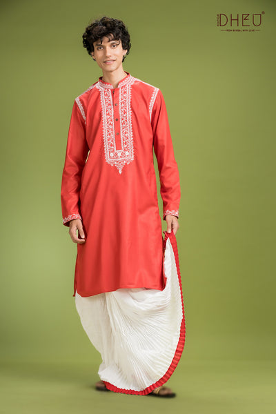 Exclusive Designer Kurta & Dhoti(Optional) Set