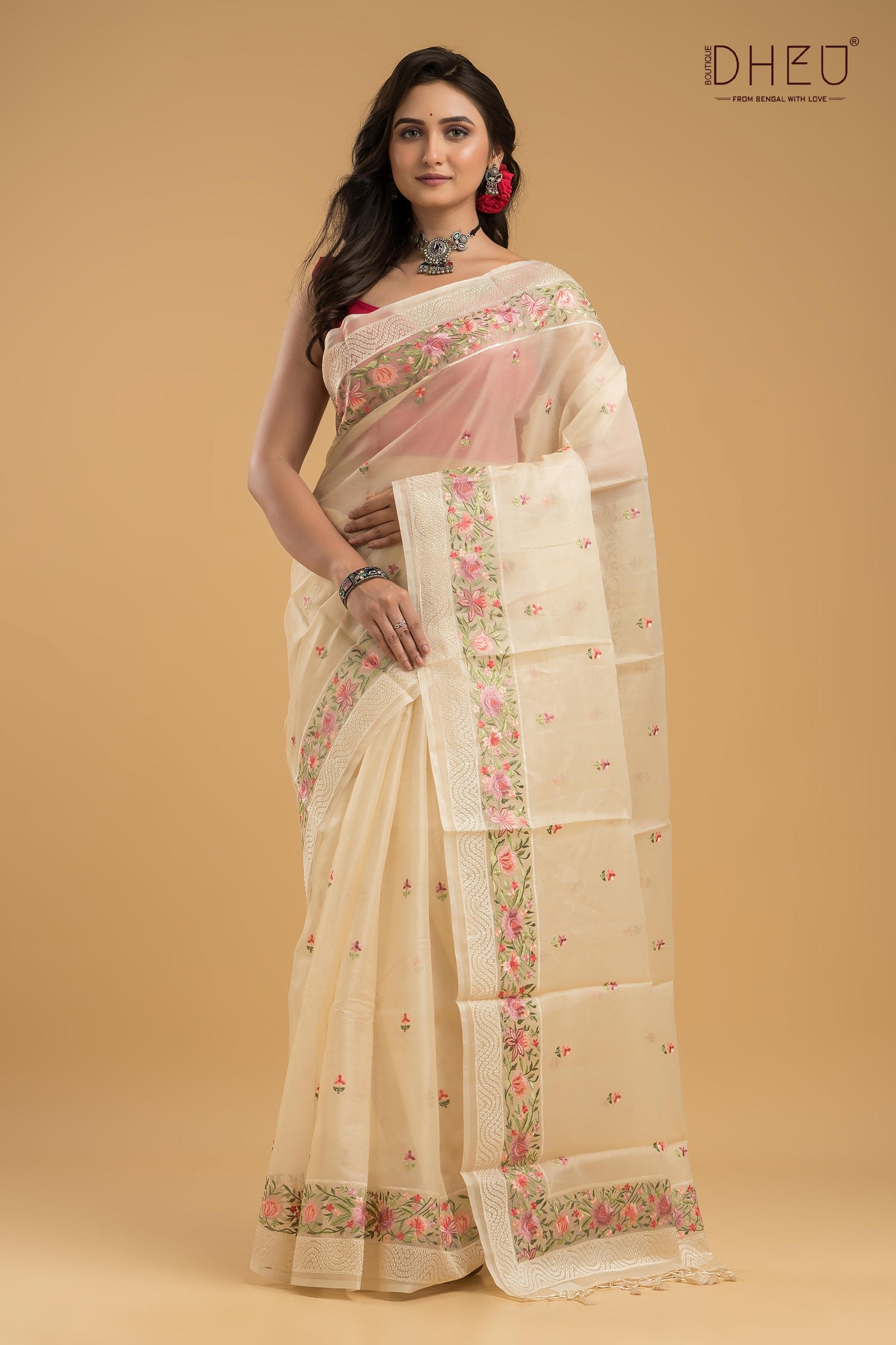Exclusive Embroidery Kota Silk Saree
