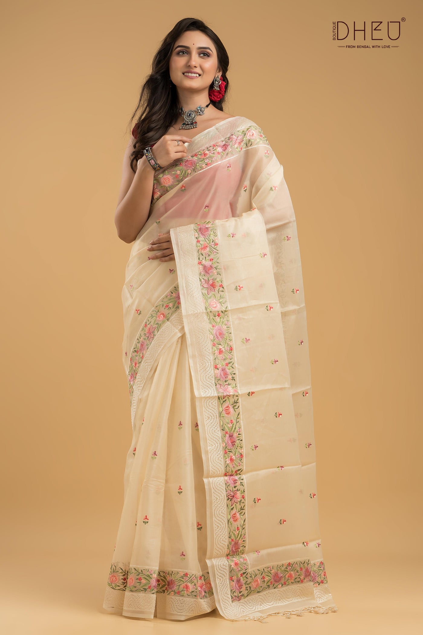 Exclusive Embroidery Kota Silk Saree