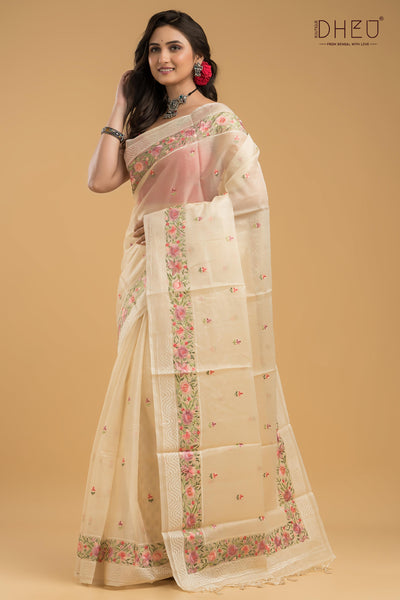 Exclusive Embroidery Kota Silk Saree