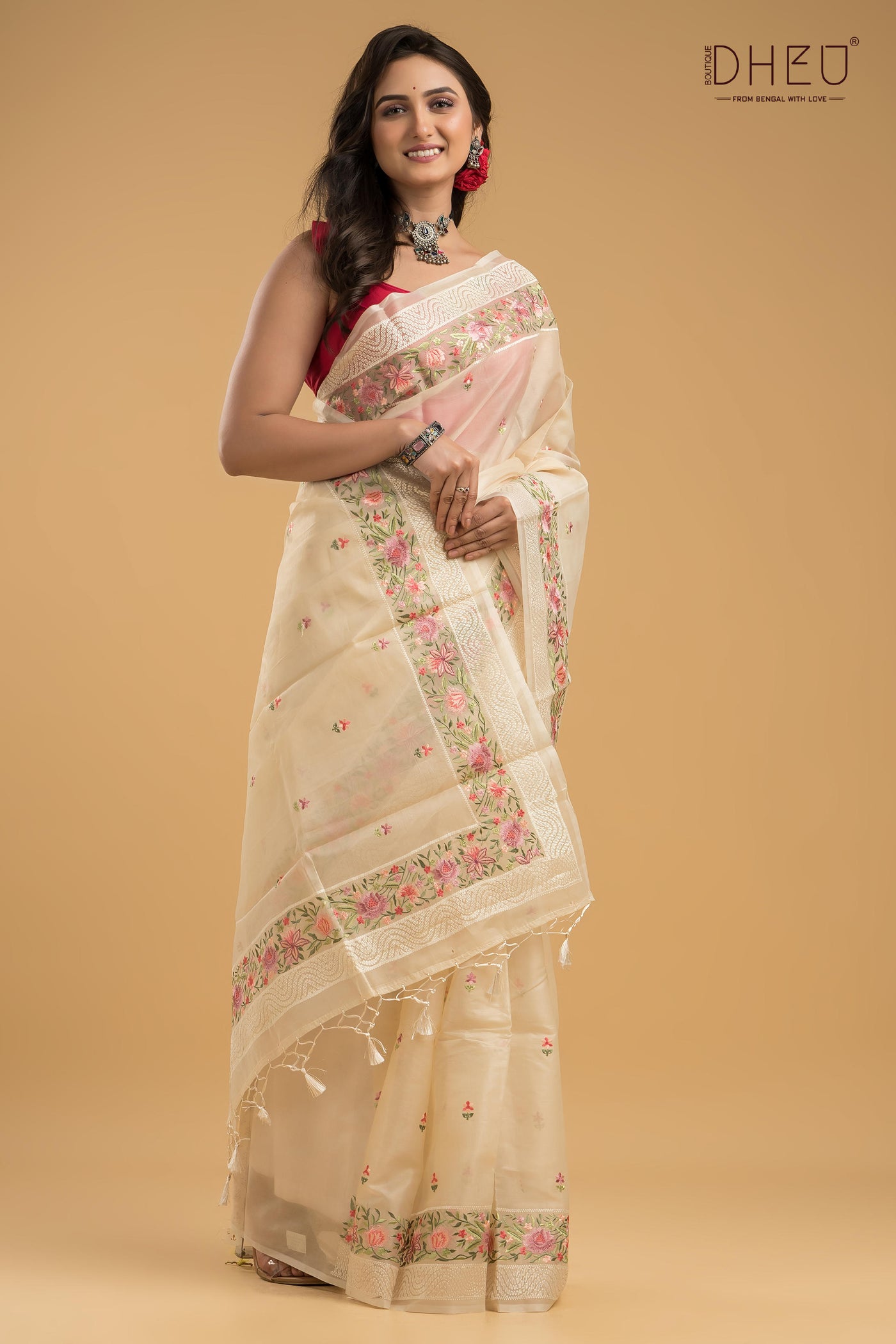 Exclusive Embroidery Kota Silk Saree