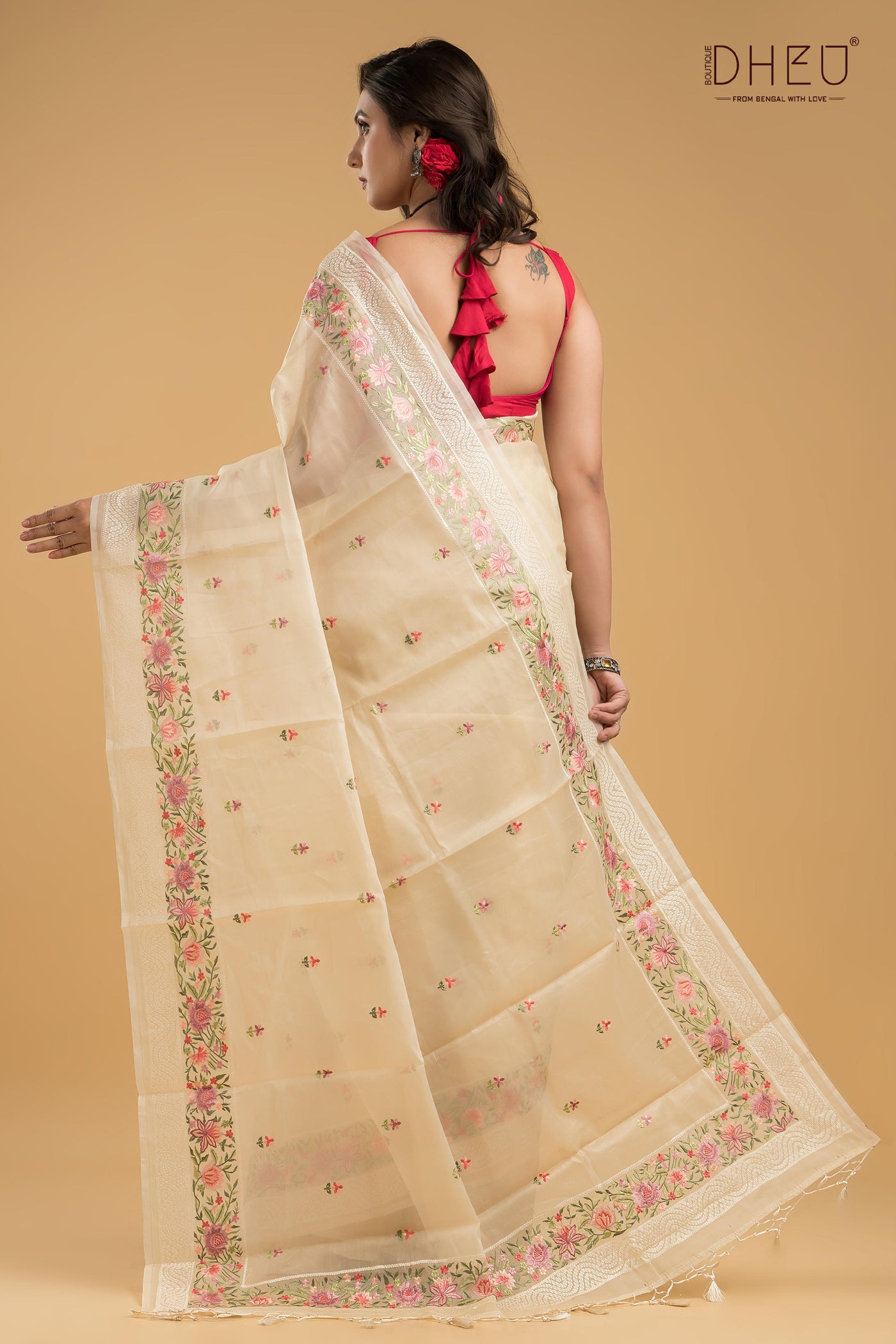 Exclusive Embroidery Kota Silk Saree