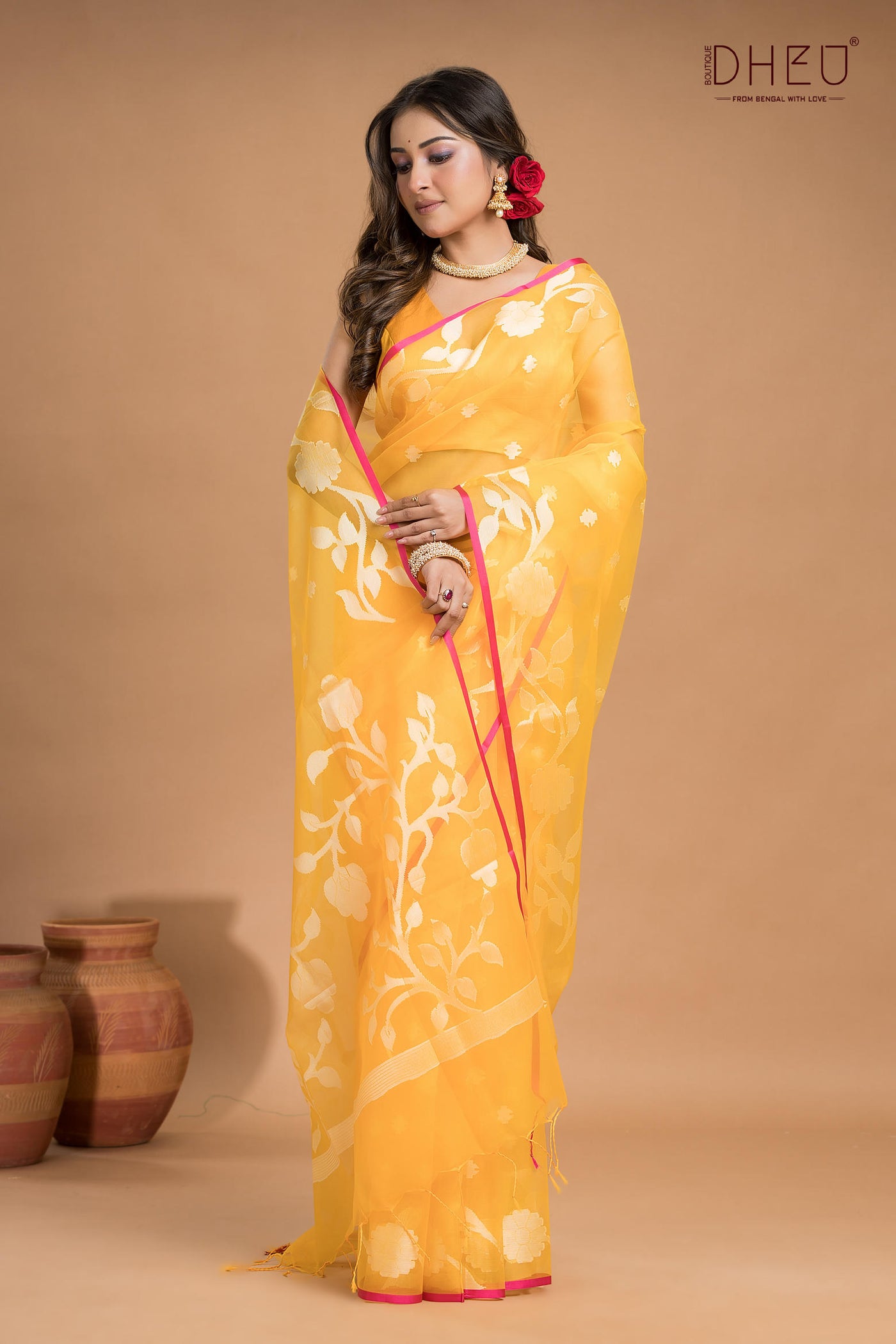 Designer Muslin Jamdani Saree