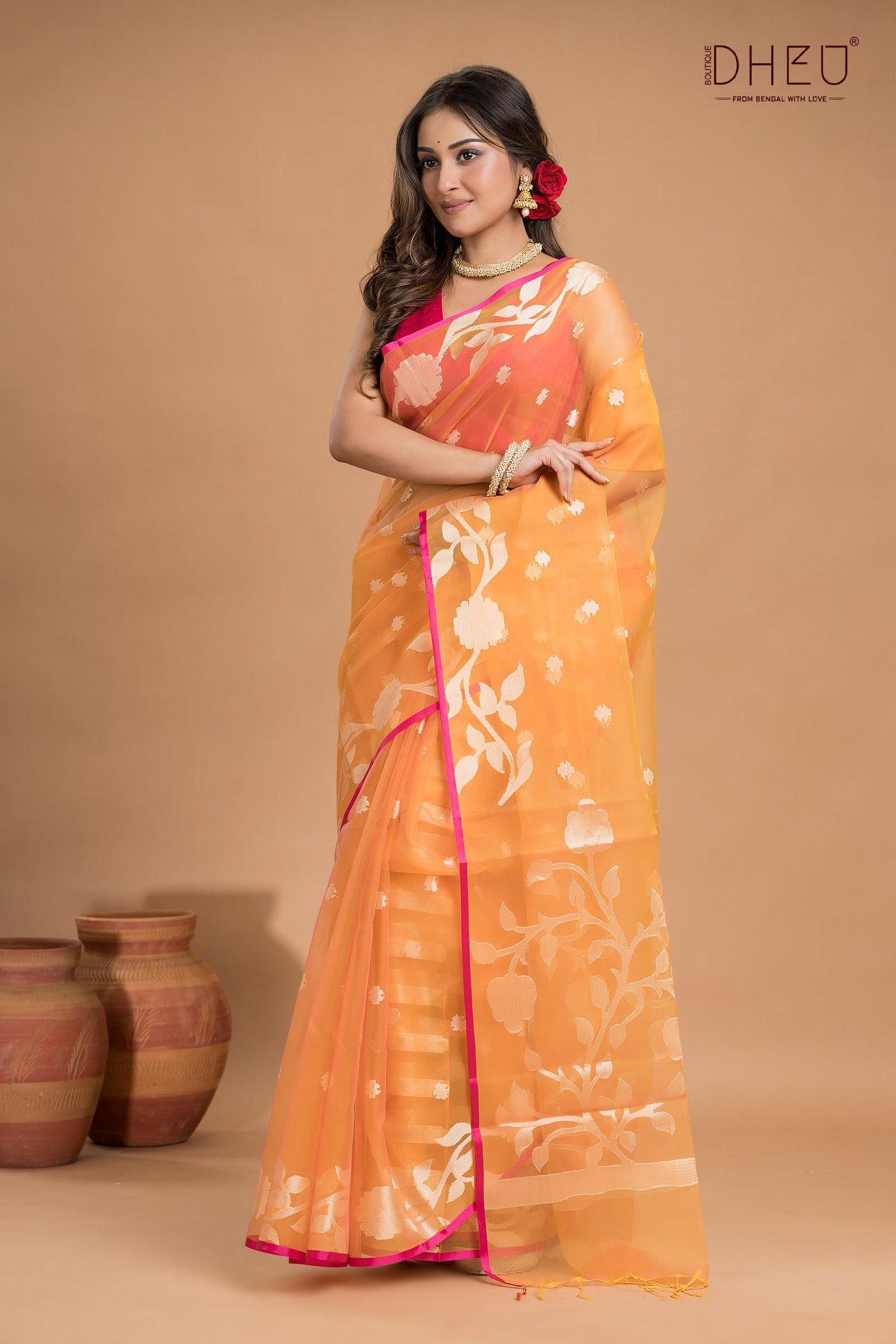 Designer Muslin Jamdani Saree