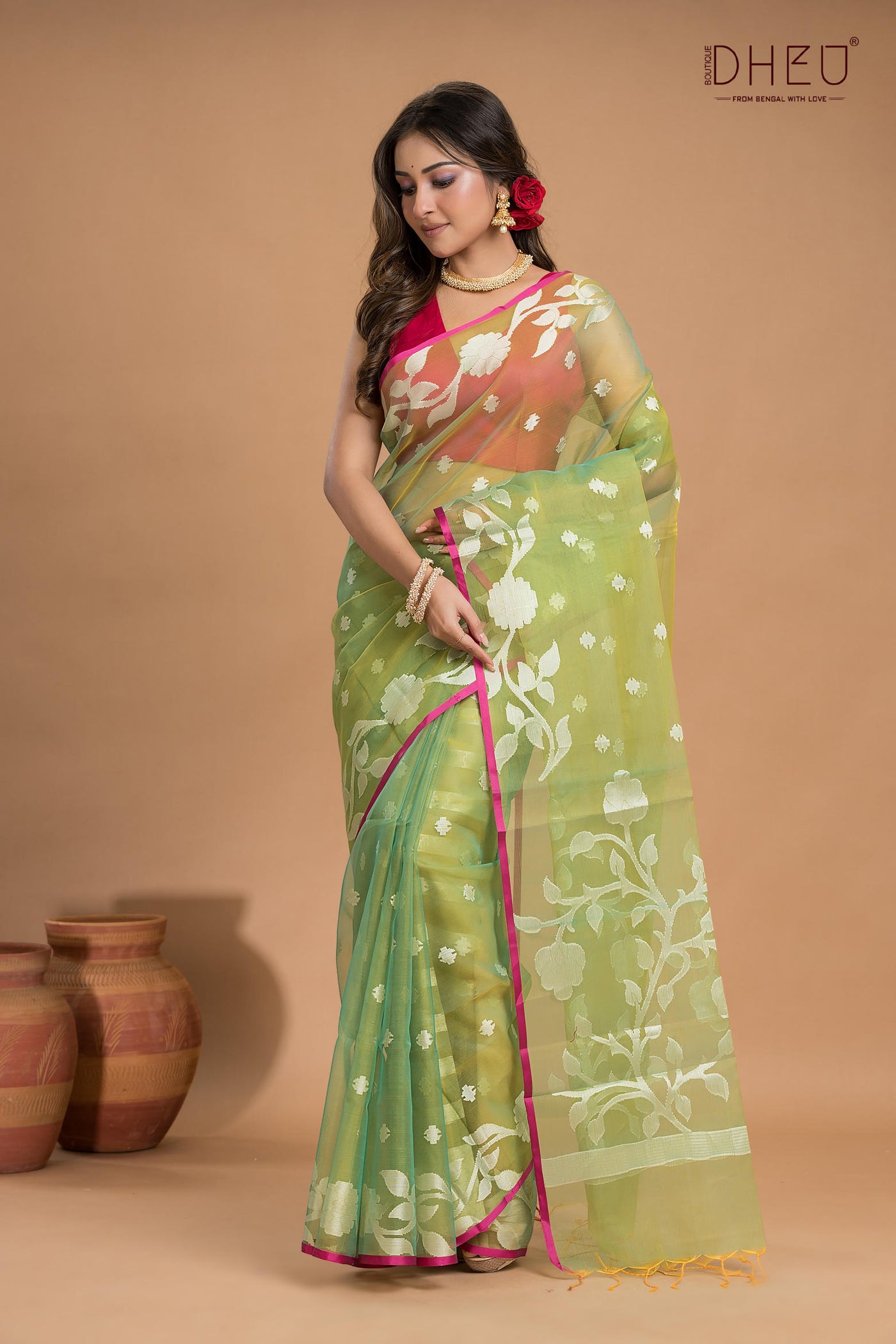 Designer Muslin Jamdani Saree