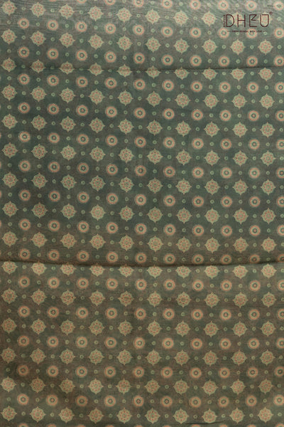 Handloom Silk Kantha Stitch Border Saree