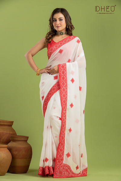 Briddhi- Designer Chiffon Silk Saree