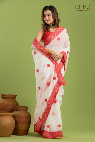 Briddhi- Designer Chiffon Silk Saree
