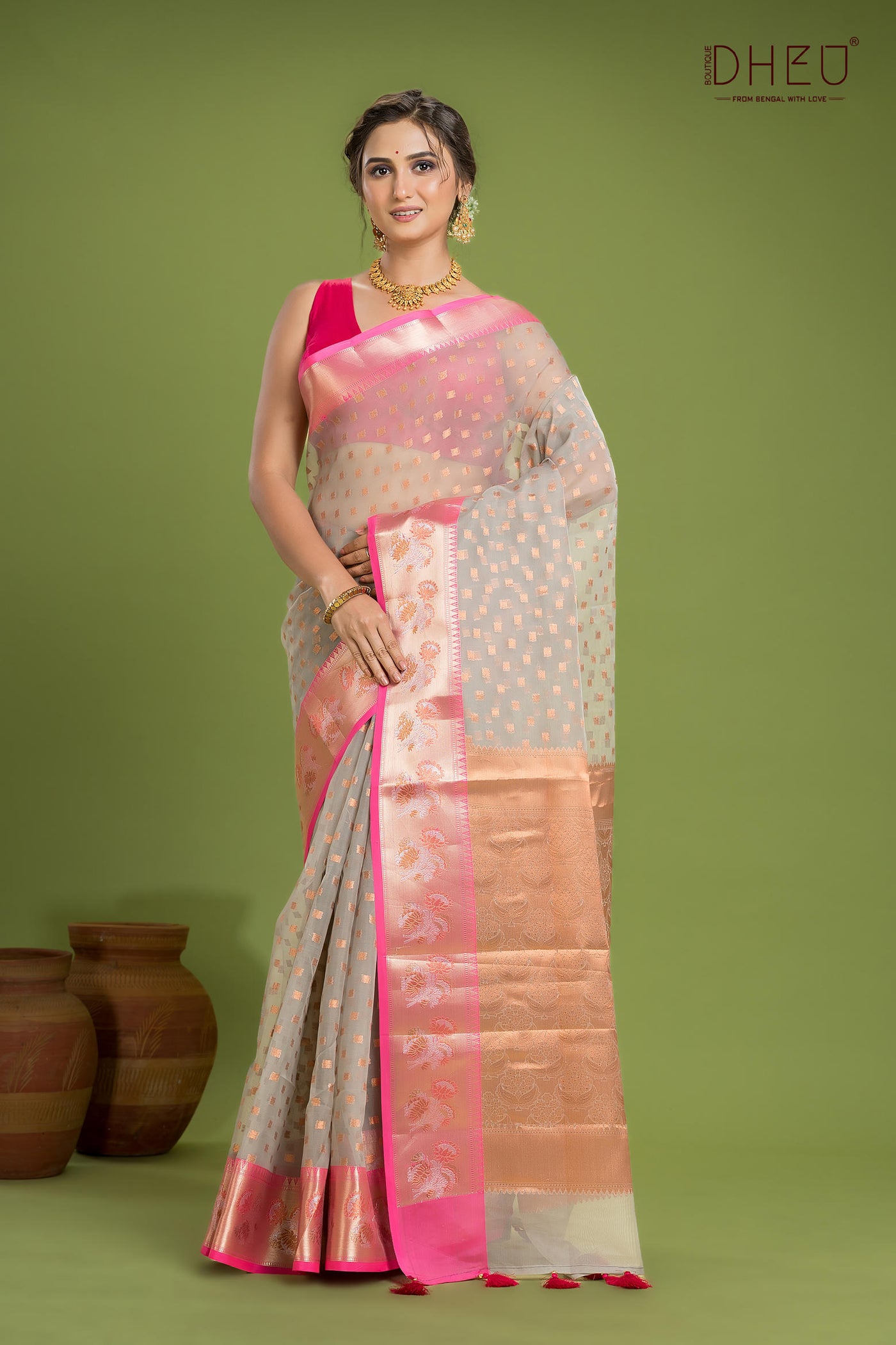 Designer Muslin Jamdani Saree