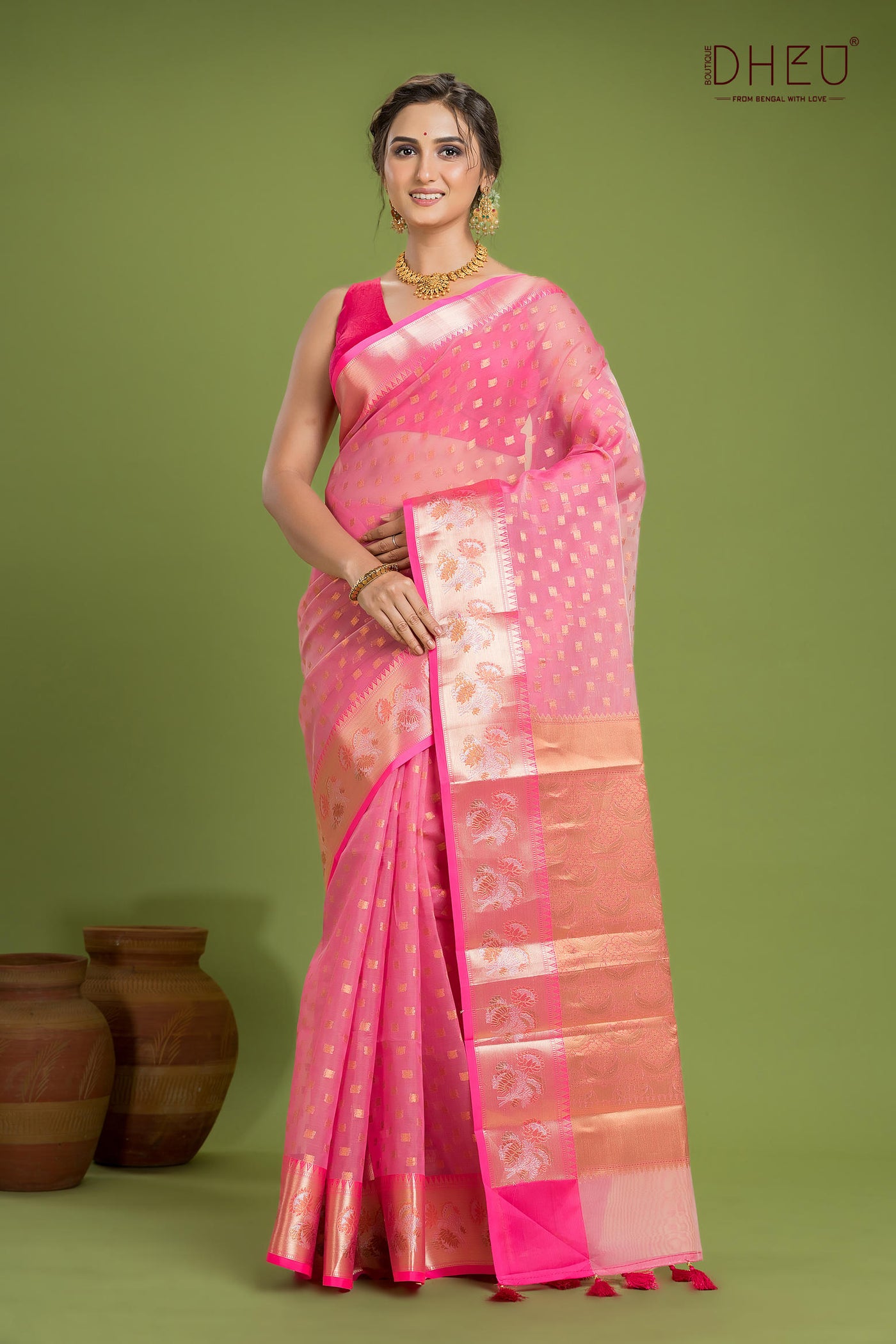 Designer Muslin Jamdani Saree