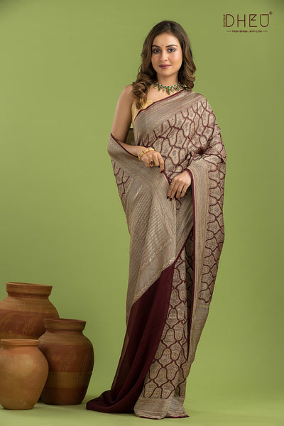 Pure Khaddi Silk Saree (Silk Mark Certified)