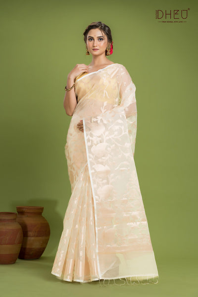 Designer Muslin Jamdani Saree