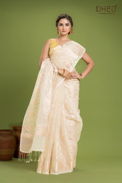 Designer Muslin Jamdani Saree