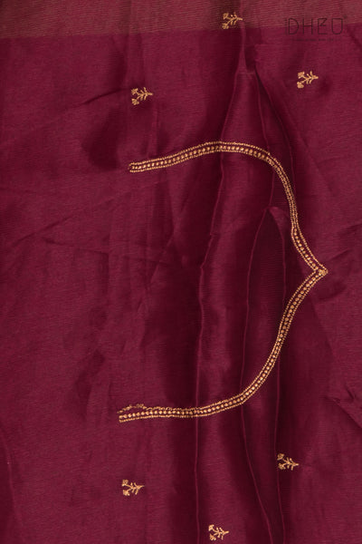 Designer Embroidery Chiffon Silk Saree