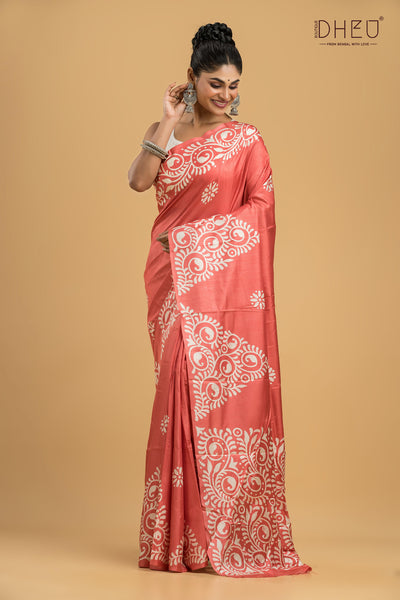 Handloom Printed Silk Saree
