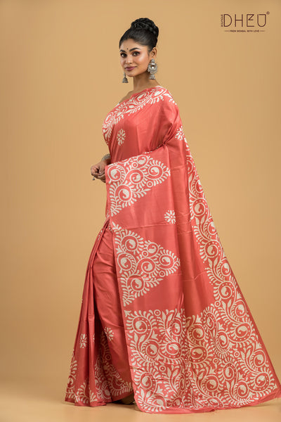 Handloom Printed Silk Saree