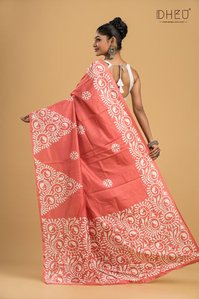 Handloom Printed Silk Saree