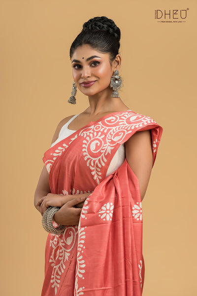 Handloom Printed Silk Saree
