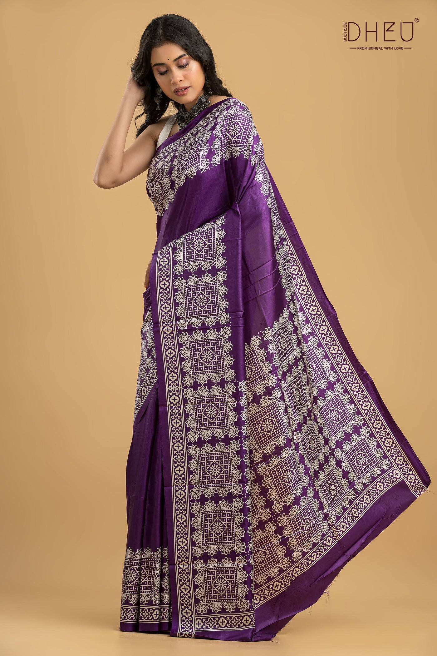 Handloom Printed Silk Saree