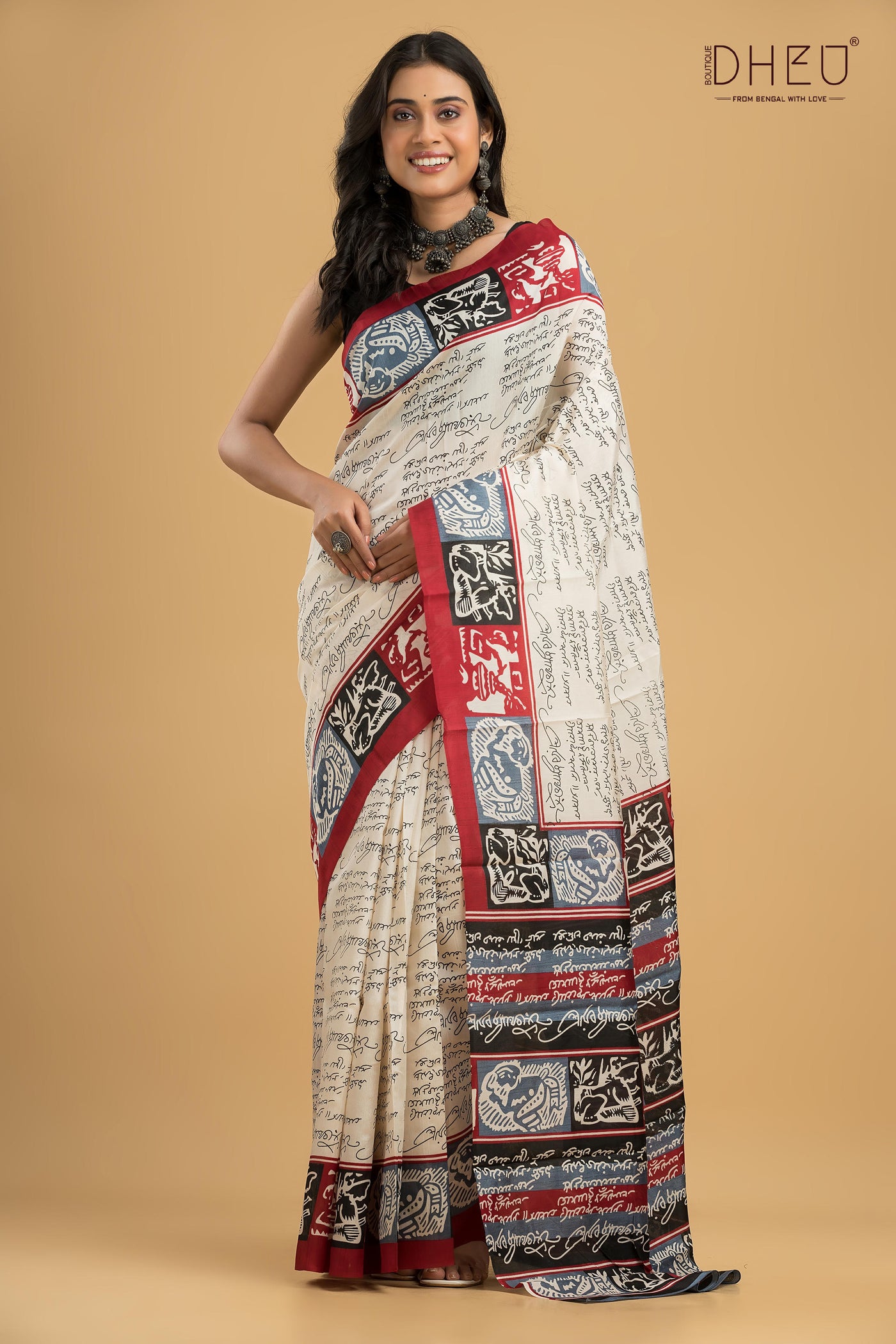 Handloom Printed Silk Saree