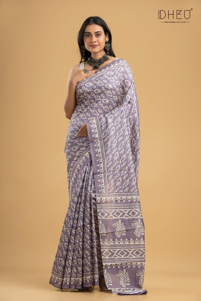 Handloom Printed Silk Saree
