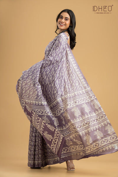 Handloom Printed Silk Saree