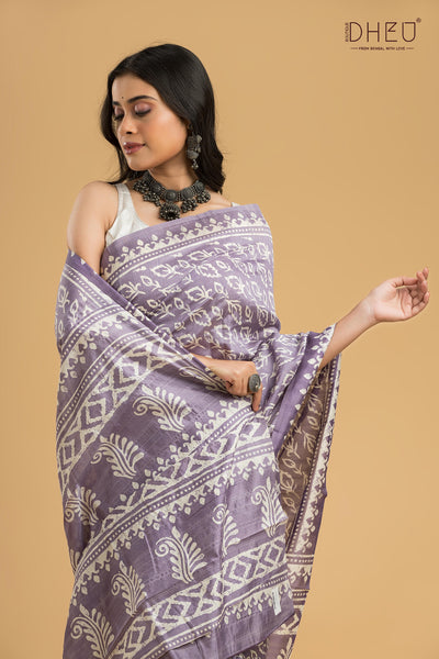 Handloom Printed Silk Saree