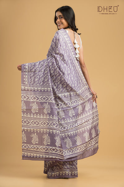 Handloom Printed Silk Saree