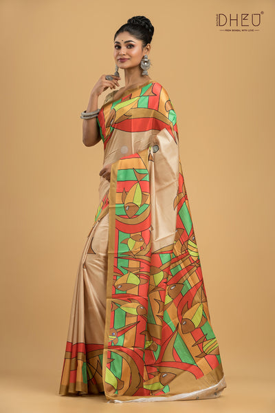 Digital Printed Silk Saree