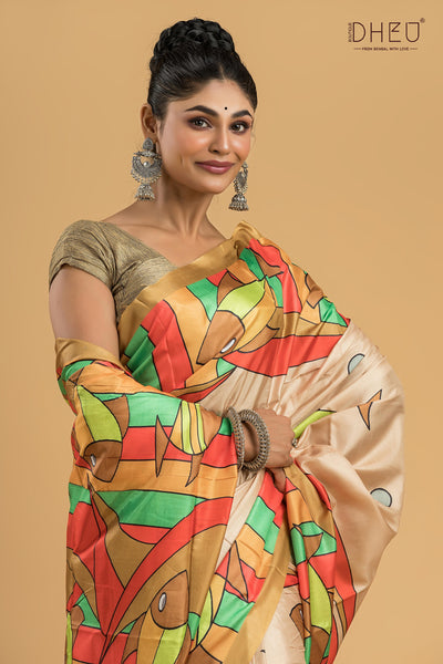 Digital Printed Silk Saree