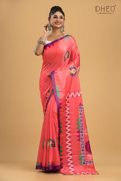 Digital Printed Silk Saree
