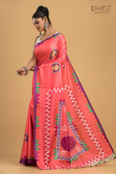 Digital Printed Silk Saree