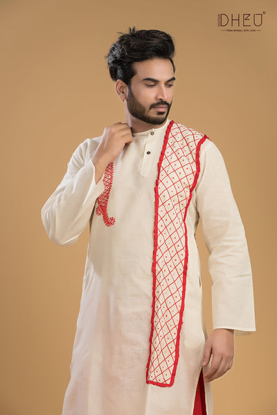 Designer Saree & Kurta Couple Set
