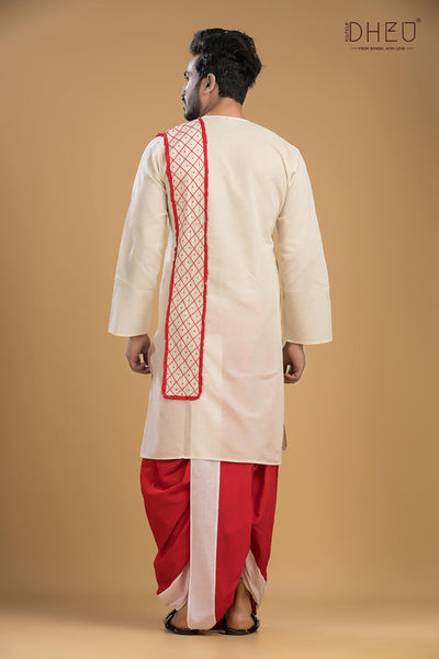 Designer Saree & Kurta Couple Set