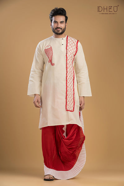 Designer Saree & Kurta Couple Set
