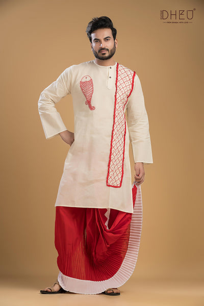 Designer Saree & Kurta Couple Set