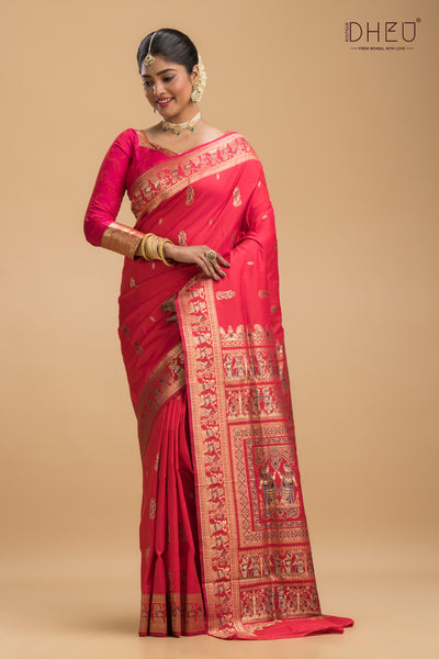 Mukuram - Swarnachari Silk Saree