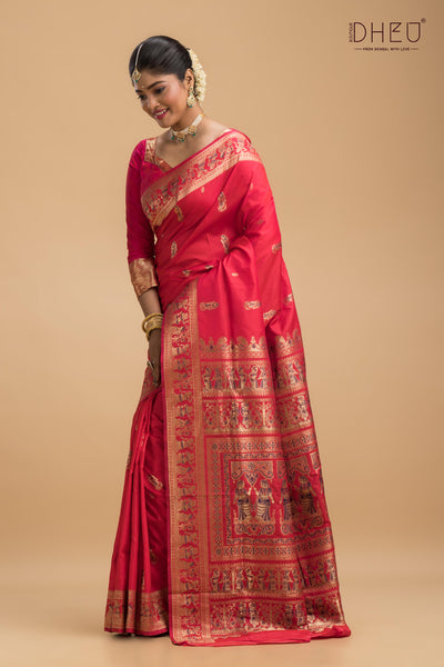 Mukuram - Swarnachari Silk Saree
