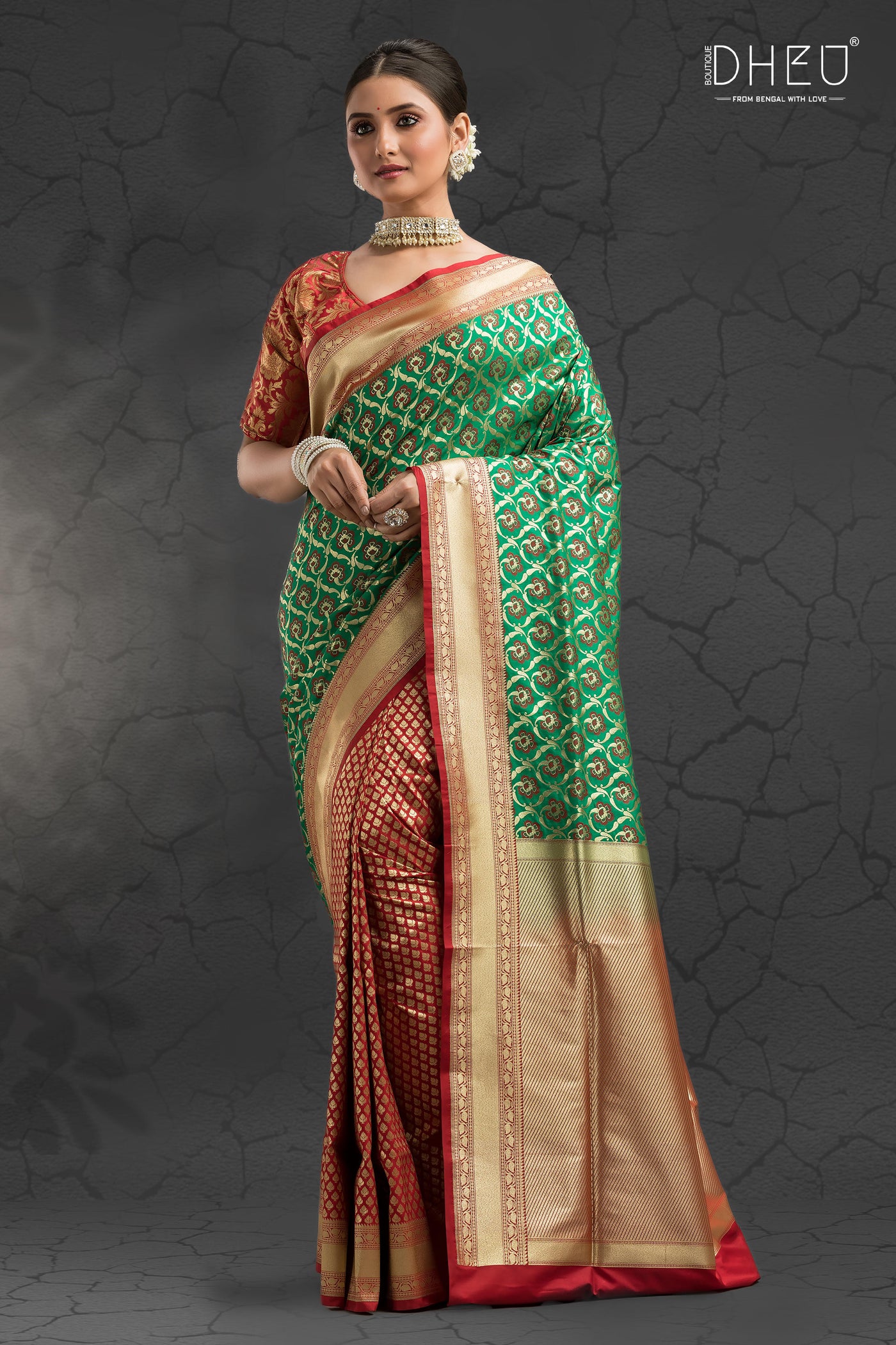 Pure Minakari Opara Bridal Saree